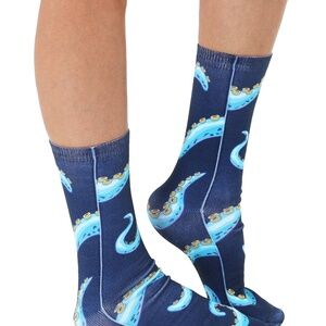 Graphic Crew Socks - Octopus Tentacles - Dark Blue